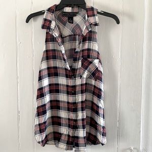 Button Up Plaid Tank